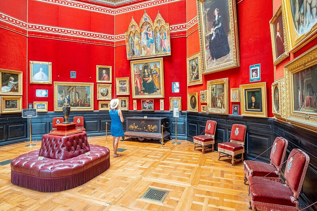 France,Oise,Chantilly,the castle of Chantilly,the museum of Conde,room of the Tribune