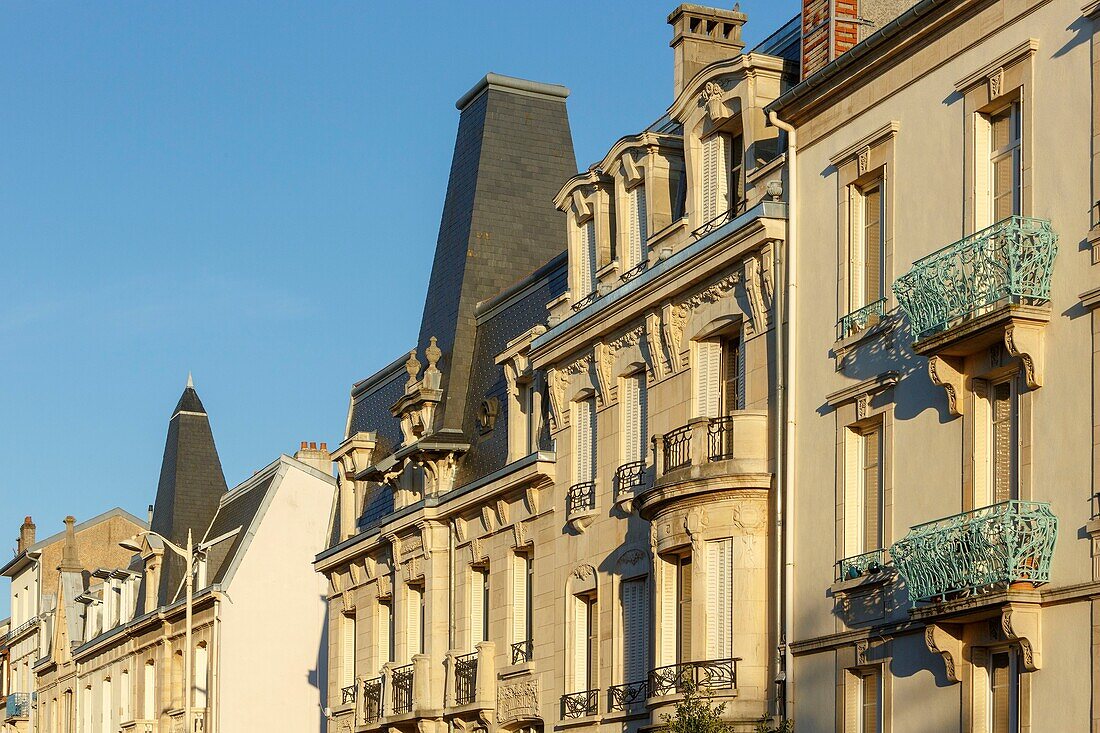 Frankreich,Meurthe et Moselle,Nancy,Reihe von Jugendstilhäusern des Architekten Cesar Pain in der Straße Felix Faure