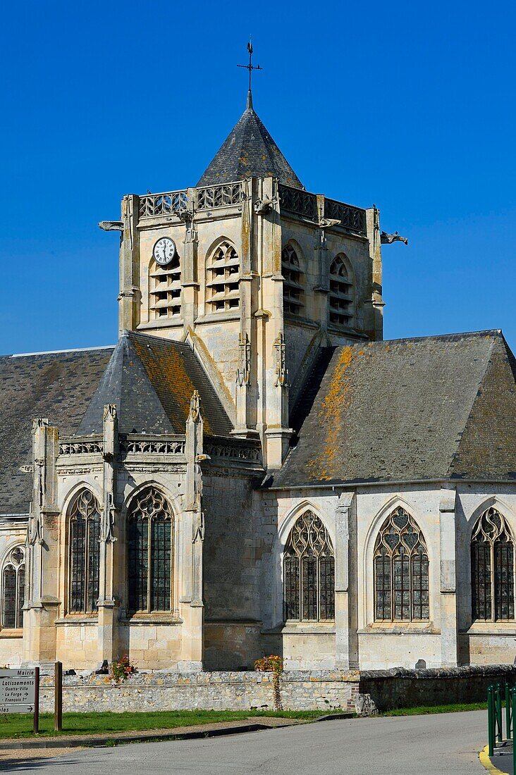 Frankreich,Seine-Maritime,Pays de Caux,Regionaler Naturpark der normannischen Seine-Mäander,Vatteville la Rue,Kirche Saint-Martin aus dem 15. und 16.