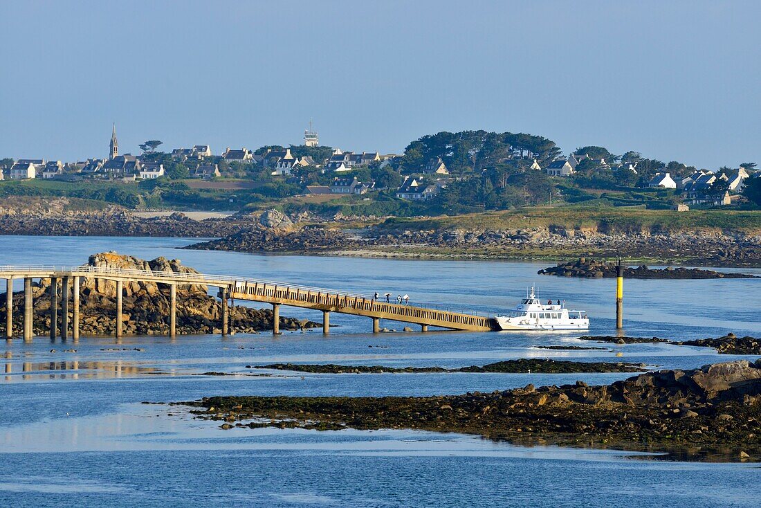 France,Finistere,Iroise Sea,Roscoff,Batz island in the background,boarding gateway for the Batz island