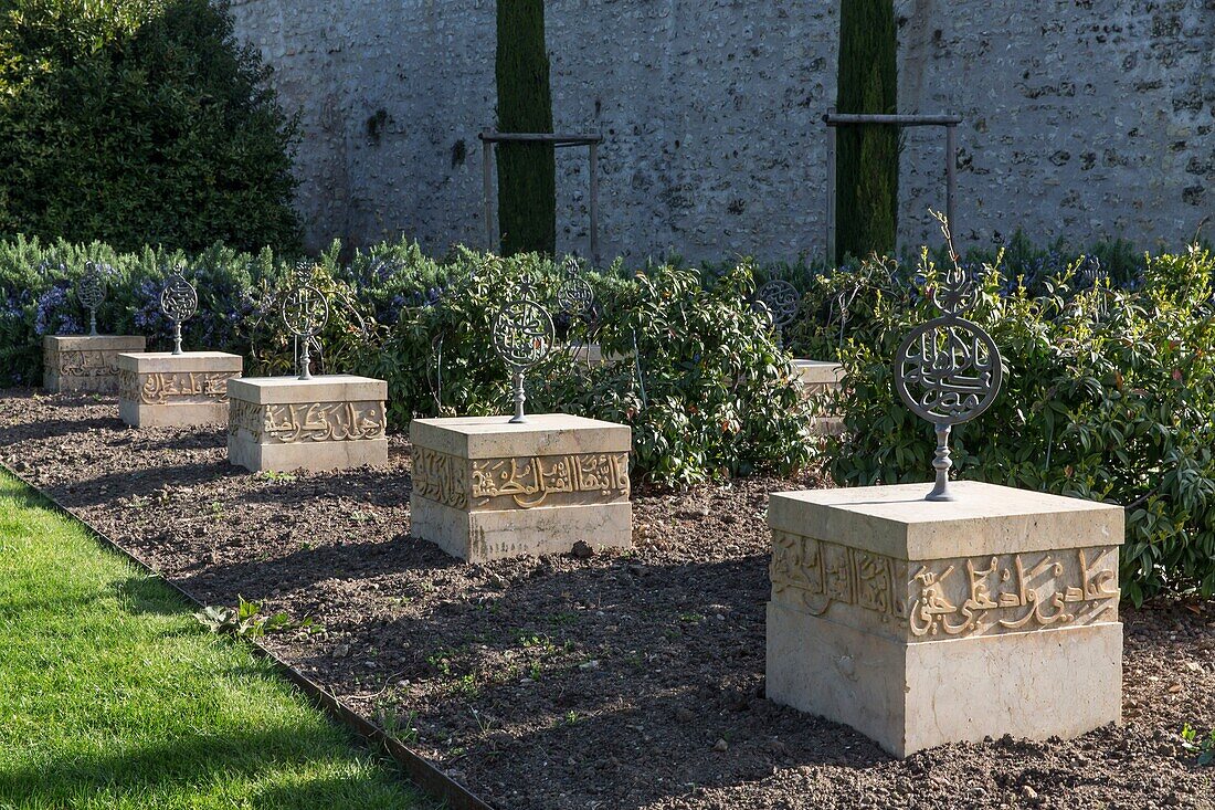 France,Indre et Loire,Loire valley listed as World Heritage by UNESCO,Amboise,Amboise castle,Muslim cemetery in the gardens of the castle of Amboise where were buried the members of the suite of emir Abdelkader from 1848 to 1854