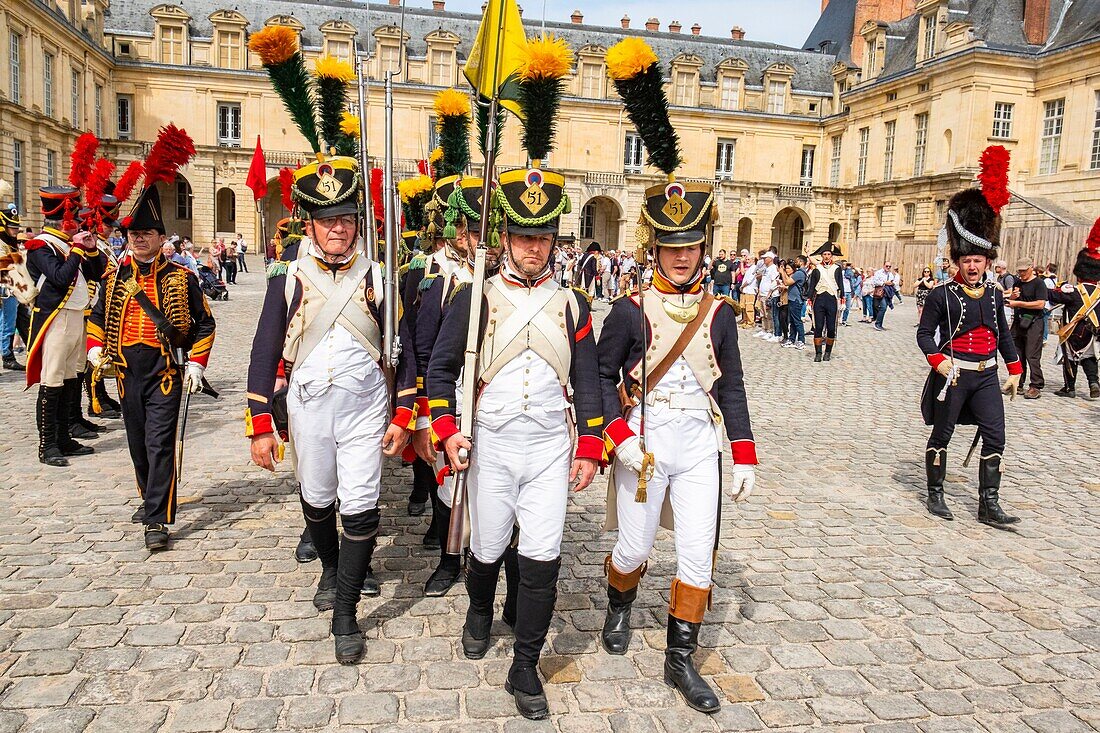 Frankreich,Seine et Marne,Schloss Fontainebleau,historische Rekonstruktion des Aufenthalts von Napoleon I. und Josephine im Jahr 1809