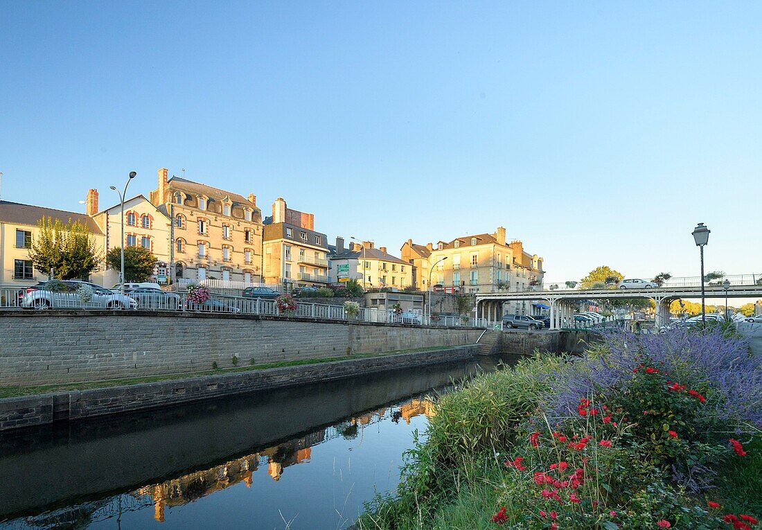 France,Ille et Vilaine,Redon,the Nantes to Brest canal crossing the city