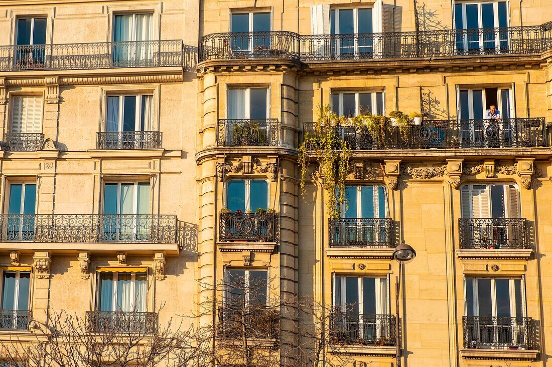 Frankreich,Paris,Haussmanische Gebäudefassade