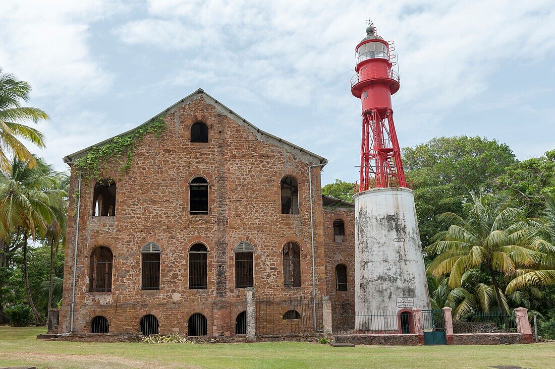France,French Guiana,Cayenne,Salvation's Islands,penal colony on Devil's Island,building and lighthouse