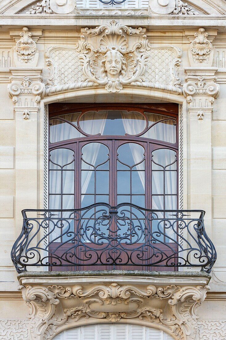 Frankreich,Meurthe et Moselle,Nancy,Detail einer Fassade im Jugendstil