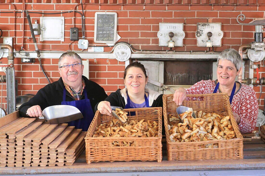 France,Tarn,Carmaux,biscuit factory Deymier (founded in 1921),Deymier family and its biscuits scalded (anise scented paste and cooked in water and then in the oven)