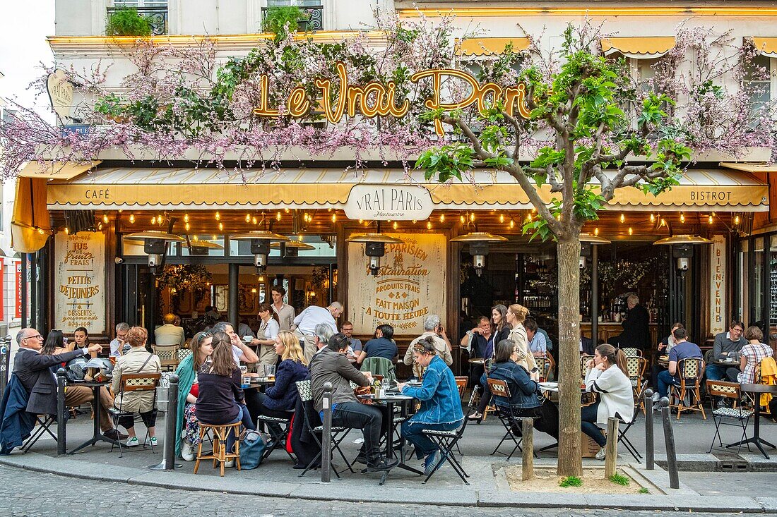 Frankreich,Paris,Montmartre-Viertel,Café in der Rue des Abbesses,Le Vrai Paris cafe