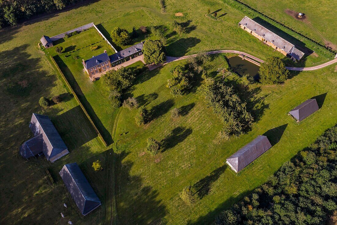 France,Seine-Maritime,Pays de Caux,Harcanville,clos masure,a typical farm of Normandy,called La Bataille