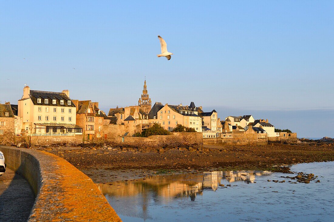 Frankreich,Finistere,Roscoff mit dem Uhrturm (1701) der Kirche Notre-Dame de Croaz Batz