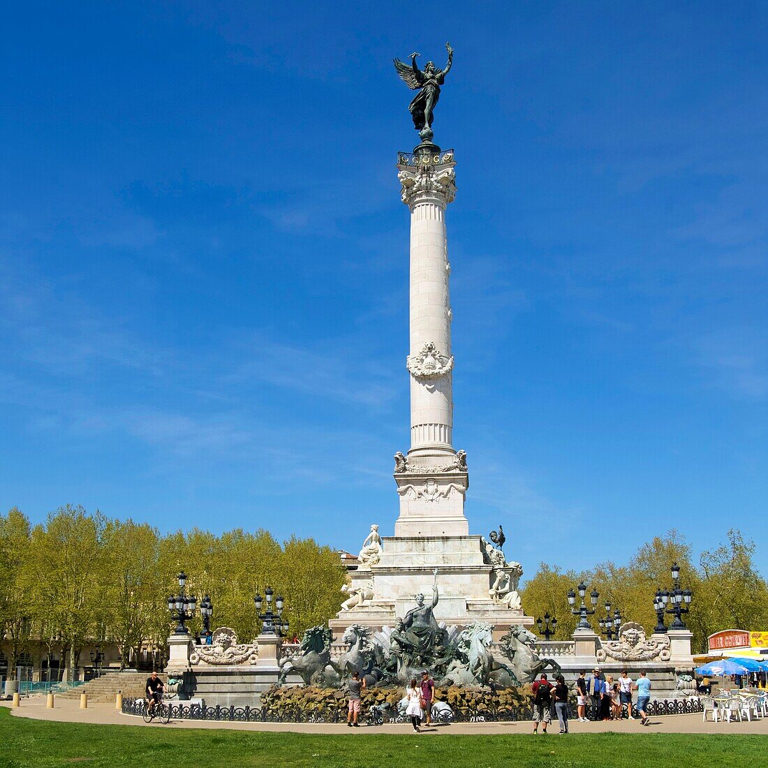 France,Gironde,Bordeaux,area classified World Heritage,Quinconces district,Quinconces square and the Monument of the Girondins