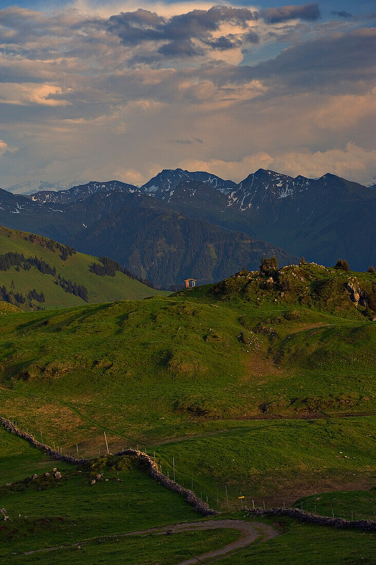 Panoramablick vom Hornk auf die Berge