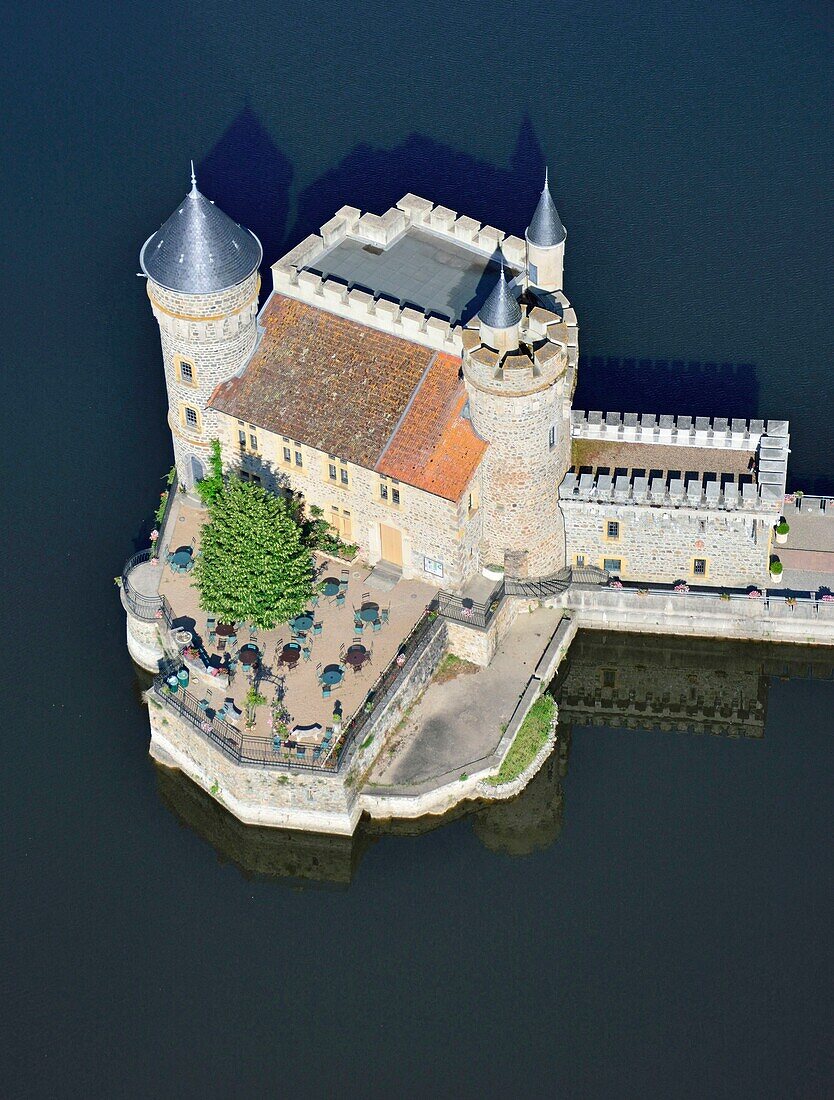 France,Loire,Saint Priest La Roche,the castle and the Loire river