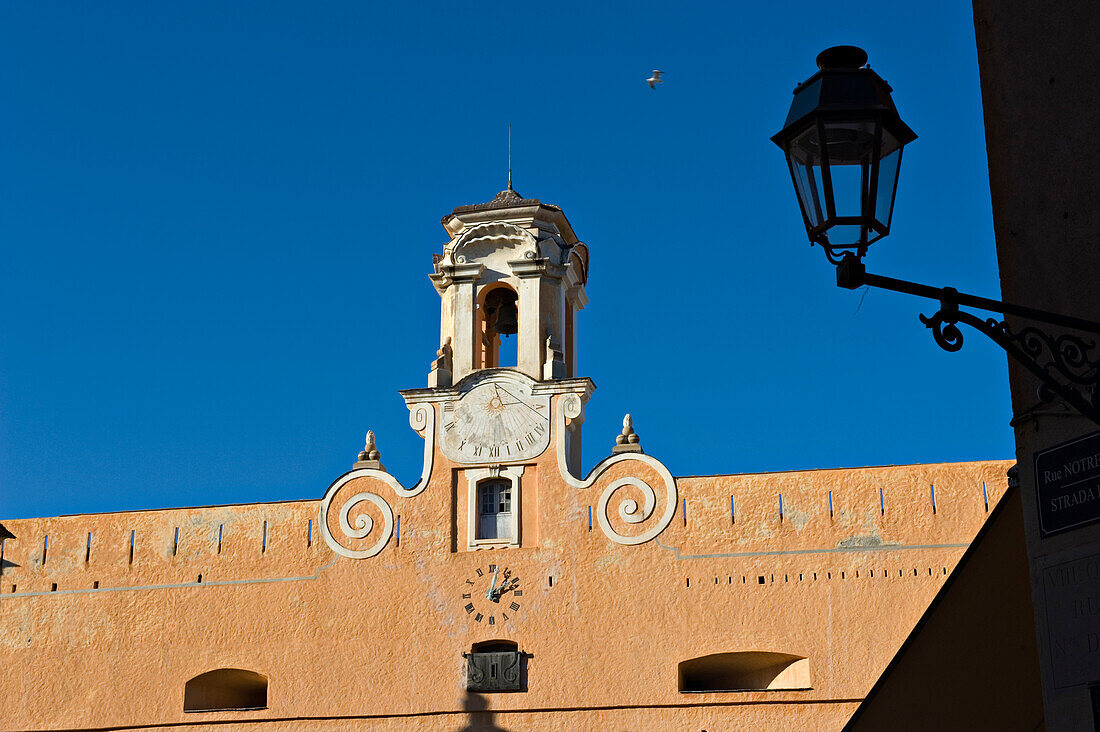 Bell tower of Palais des Gouverneurs in the Terra Nova district of Bastia. Corsica. France.