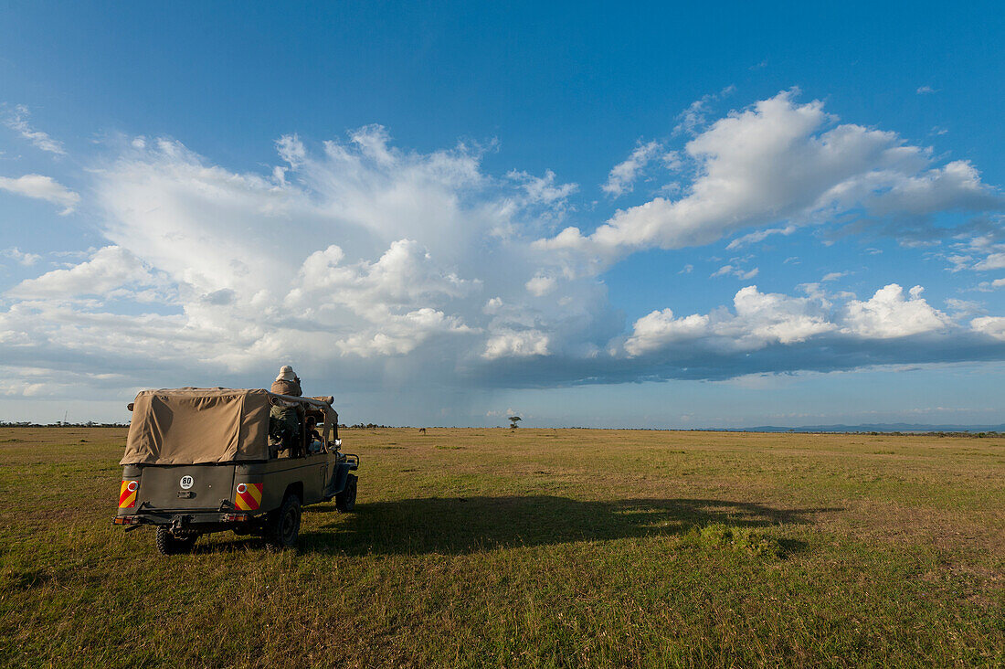 Kenia,Tourist mit Blick auf Aussicht in Ol Pejeta Conservancy,Laikipia Land