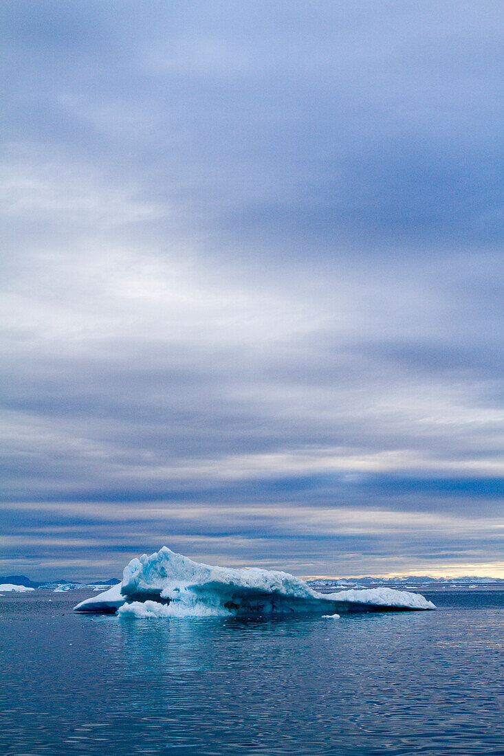 A Midnight Cruise Around The Ilulissat Ice Fjord,One Of Unesco World Heritage Sites. Greenland.