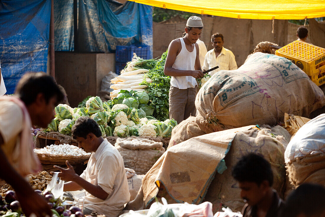 Vegetable market,Chaudi Market,Chaudi,Goa,India.