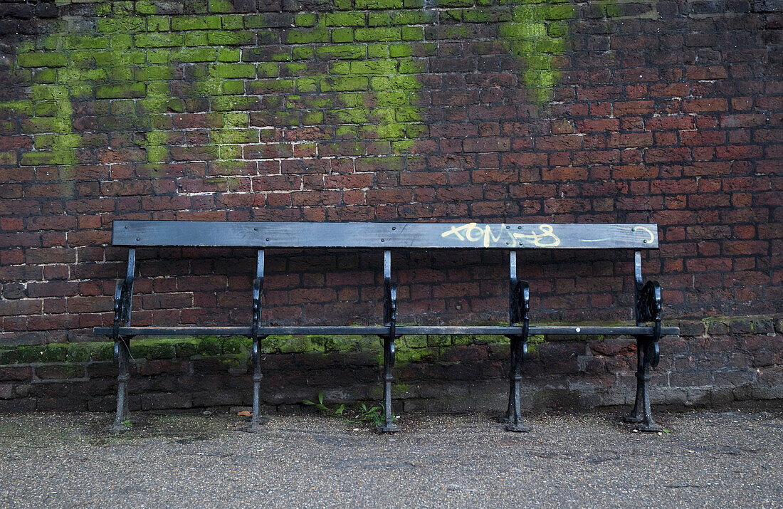 Uk,Brick Wall,London,Bench