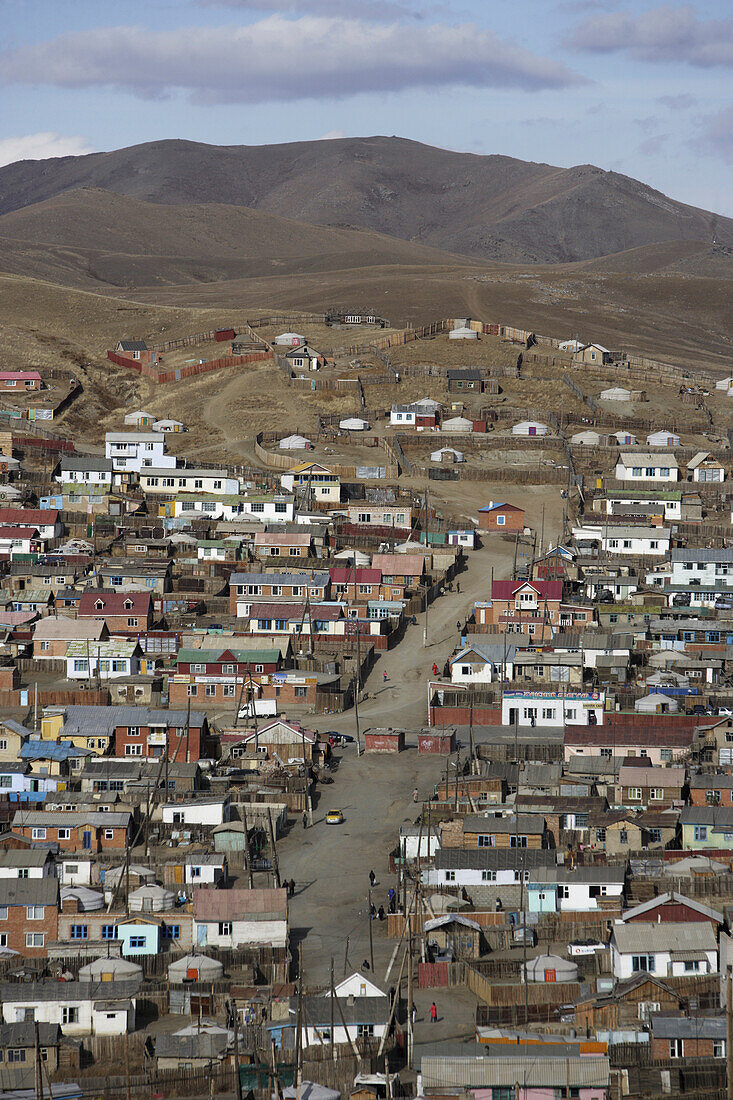 Mongolei,Blick auf arme Außenbezirke,Ulaan Baatar