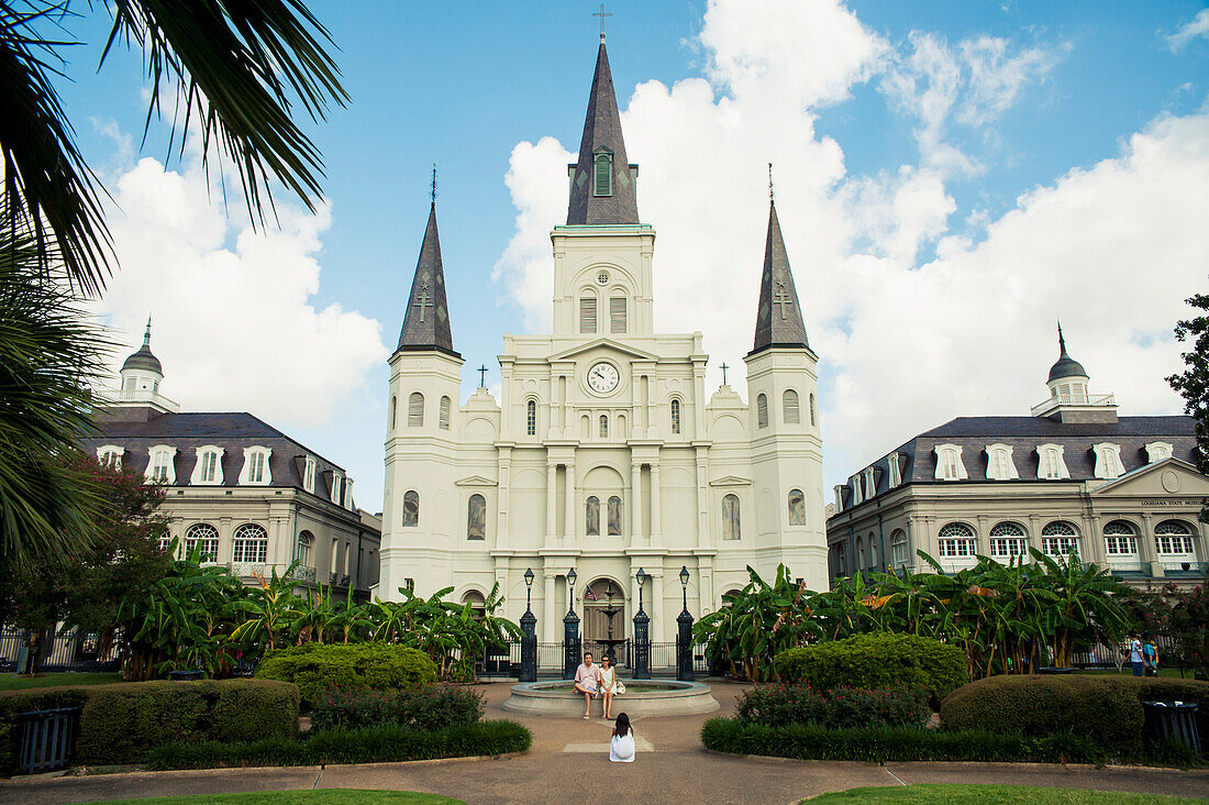 USA,Louisiana,Französisches Viertel,New Orleans,Blick auf die Saint Louis Kathedrale