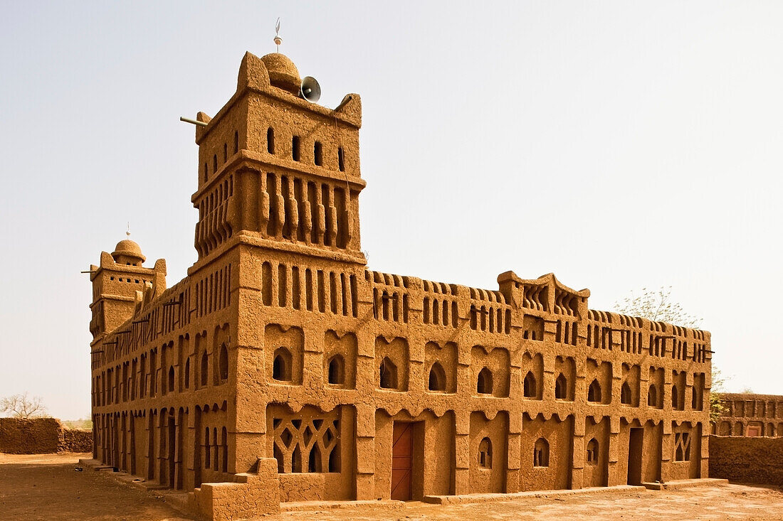 Niger,Zentralniger,Region Tahoa,Traditionelle Moschee aus Lehmziegeln,Dorf Yaama