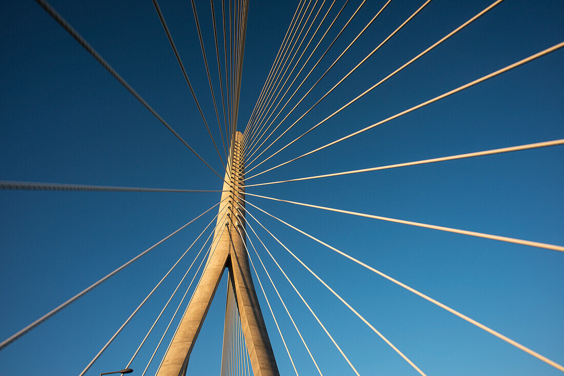 UK,Ireland,County Waterford,Waterford,Bridge on River Suir,Low angle view of pylon