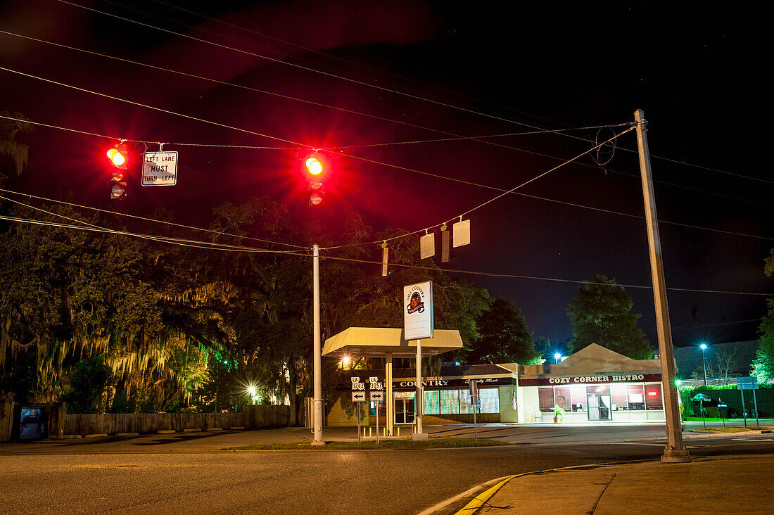 USA,St Francisville at night,Louisiana