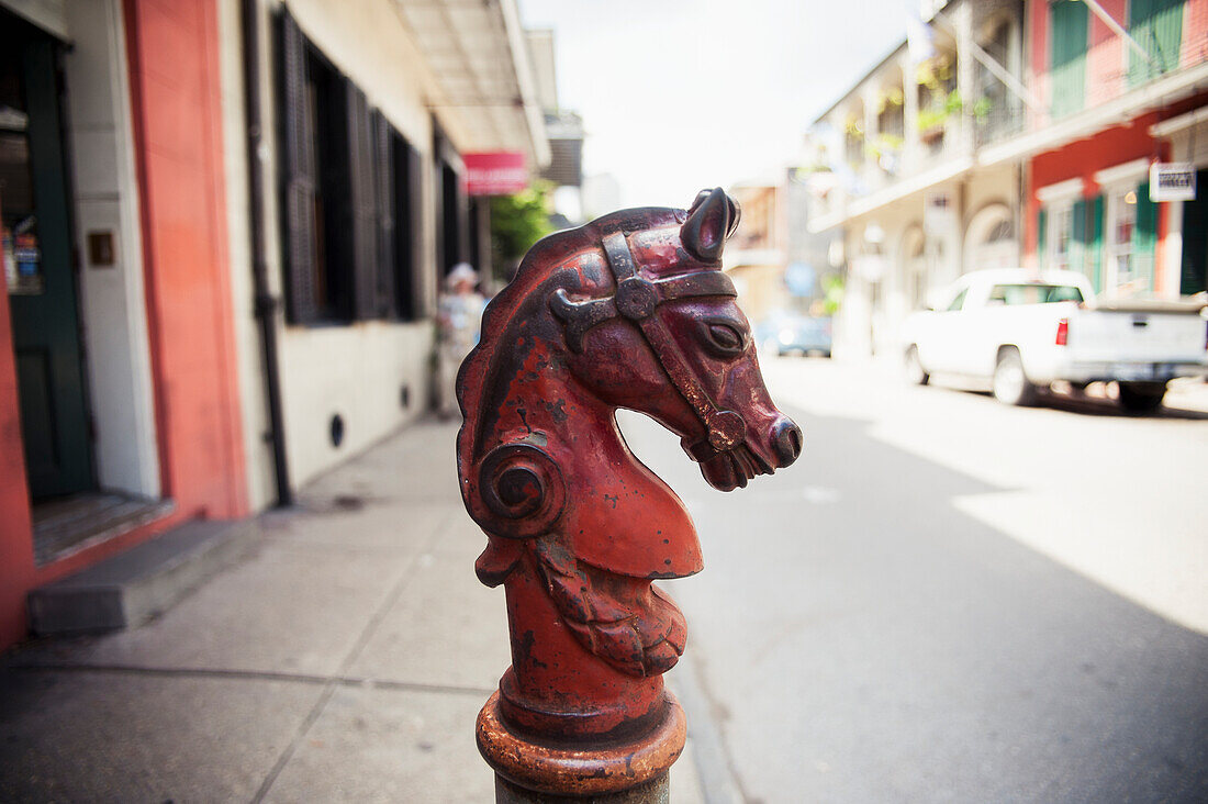 USA,Louisiana,French Quarter,New Orleans,Detail of ornate street hydrant