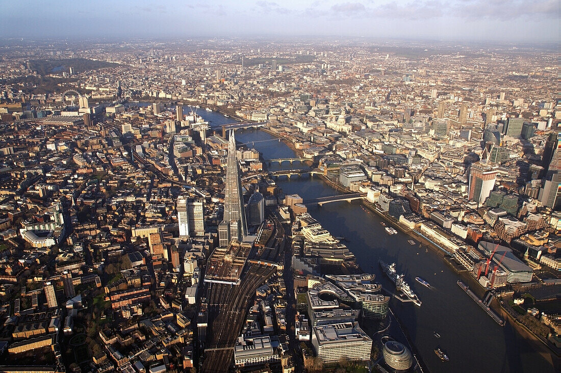 UK,Elevated view of central London,England