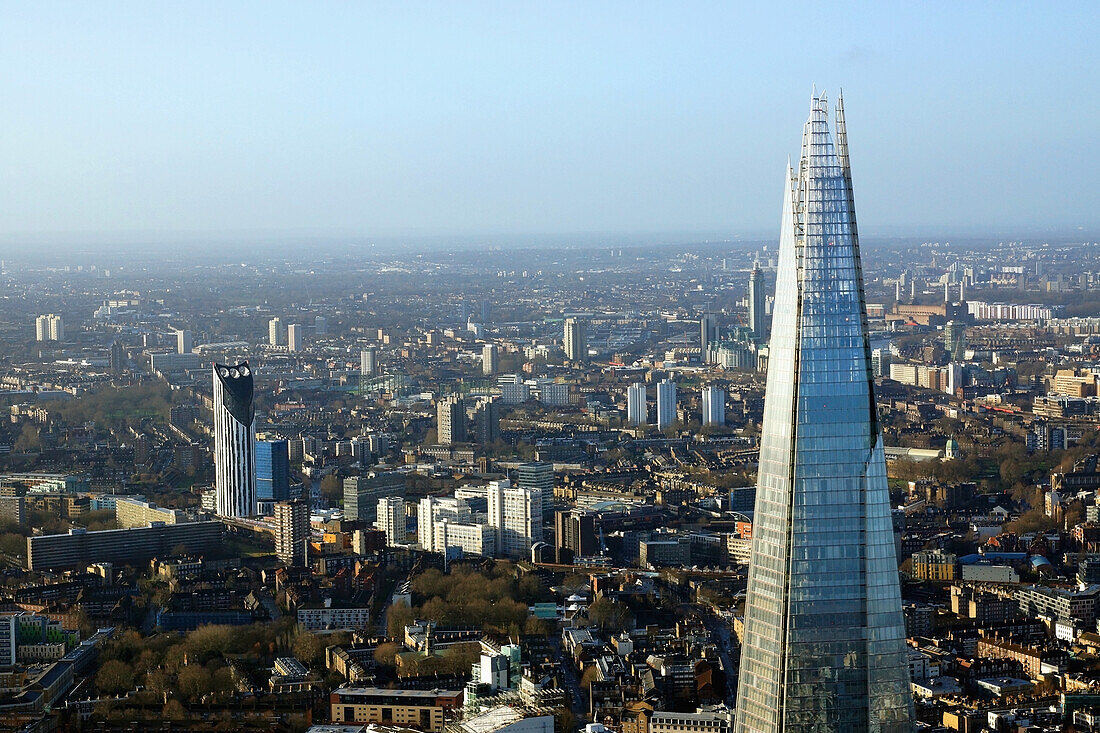 UK,England,Aerial view of Shard,London