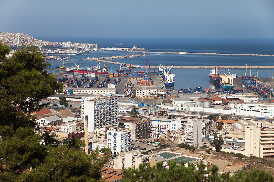 Algeria,View of city and port from Martyr's Monument,Algiers
