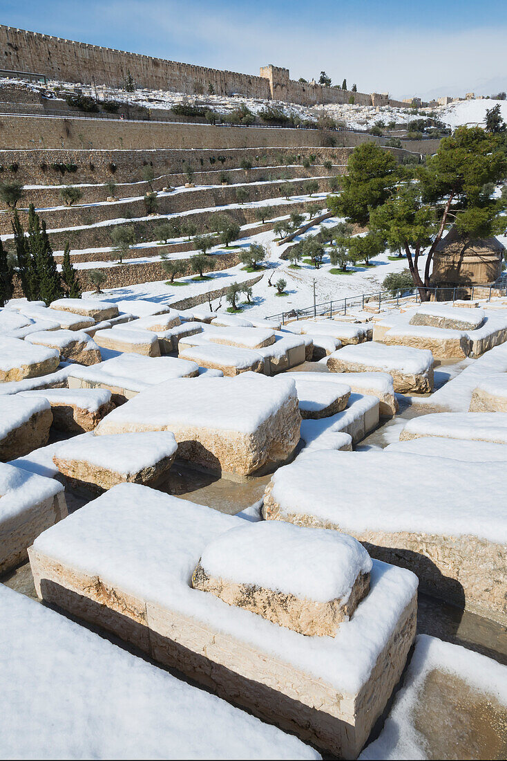 Israel,Ölberg,Jerusalem,2013,Schnee in Jerusalem am 10. Januar