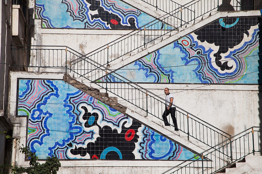 Algeria,Colorful design of steps,Algiers