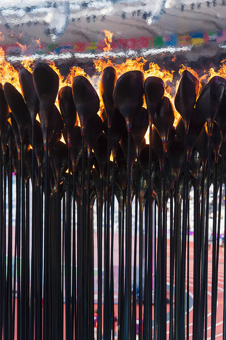 Flames Of Olympic Cauldron Designed By Thomas Heatherwick,London,England,United Kingdom