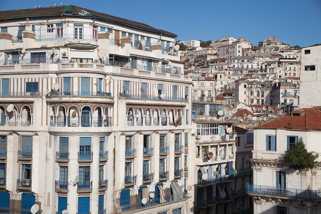 Algeria,Algiers,Algiers,seen from Hotel Safir,with Casbah behind,View of city downtown