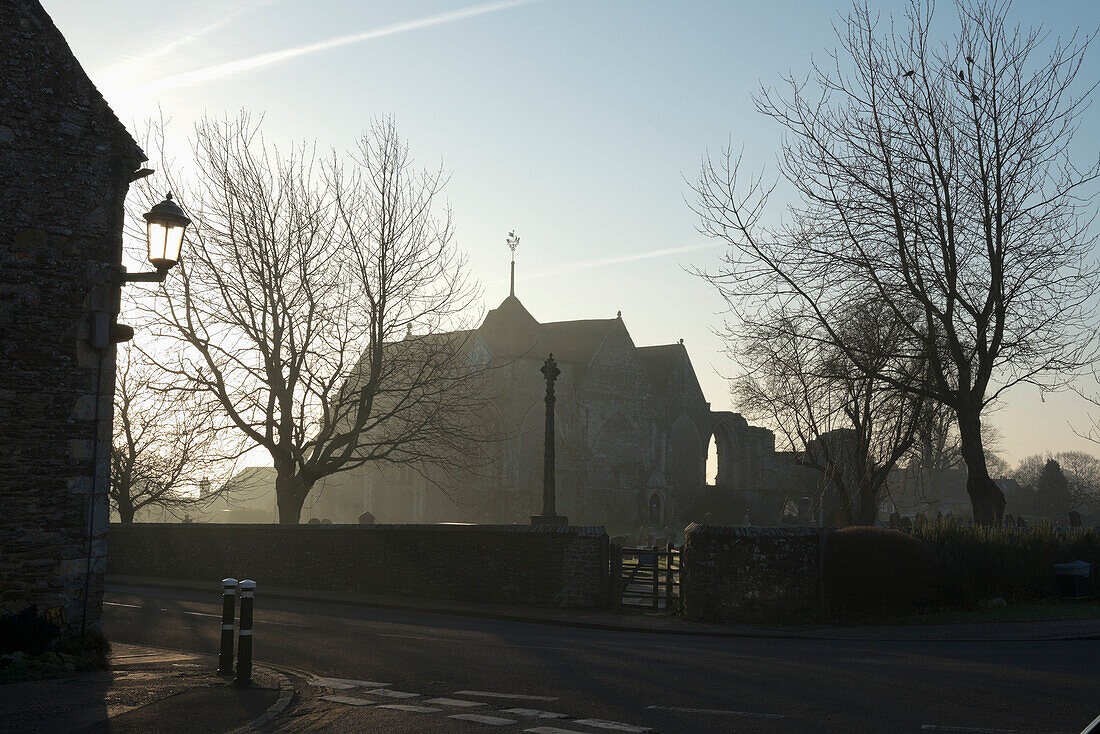 Misty Winter's Morning At Church Of St Thomas The Martyr,Winchelsea,East Sussex,England,Uk