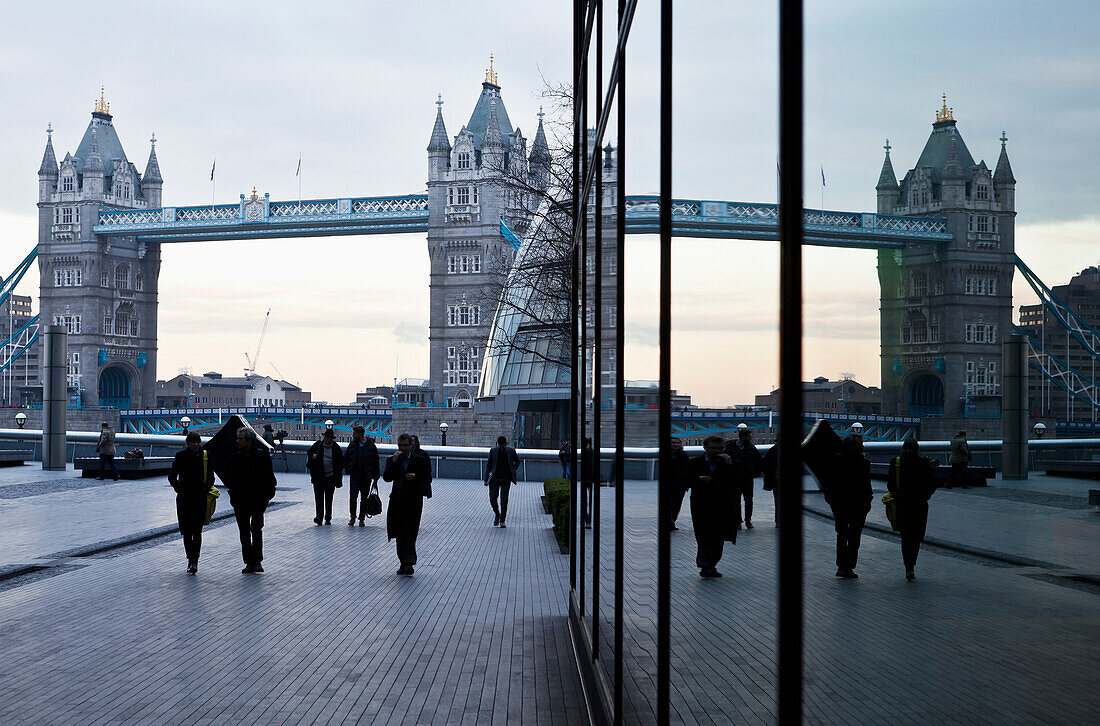 Reflected Tower Bridge,London,England,Uk