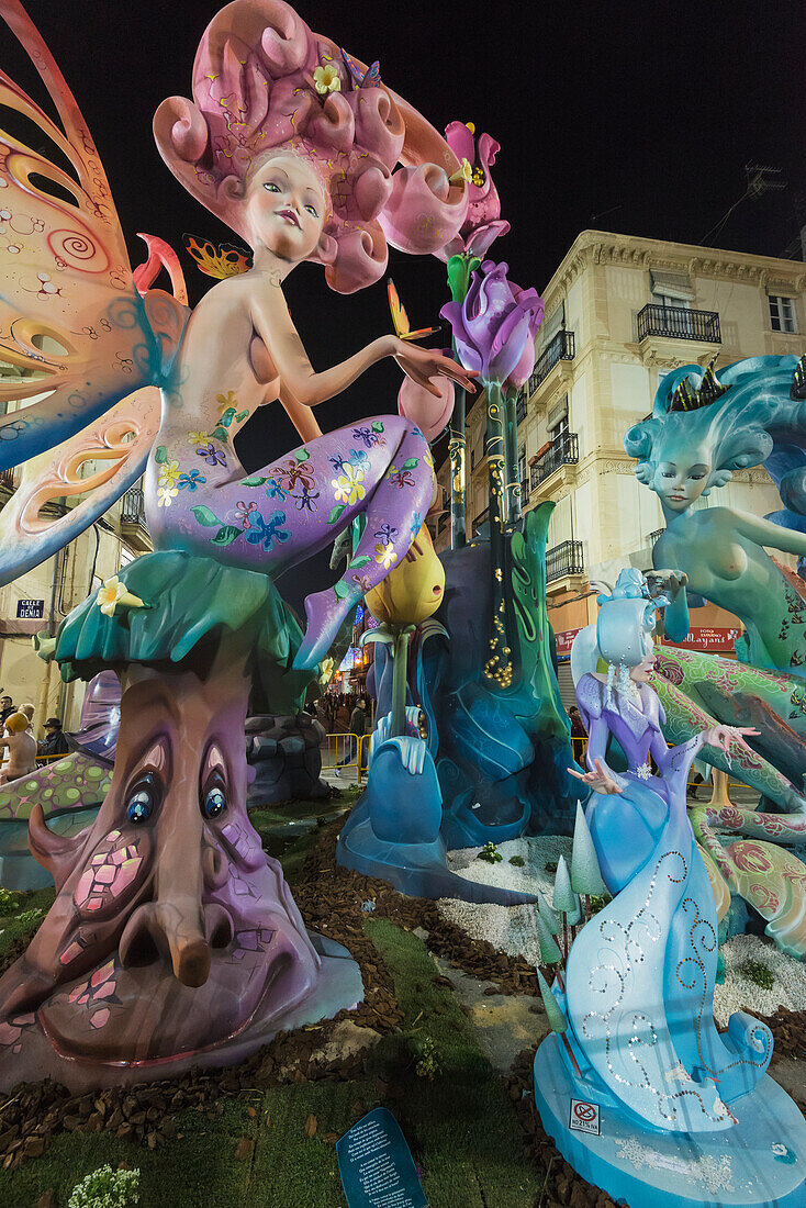 Falla During Fallas Festival,Valencia,Spain