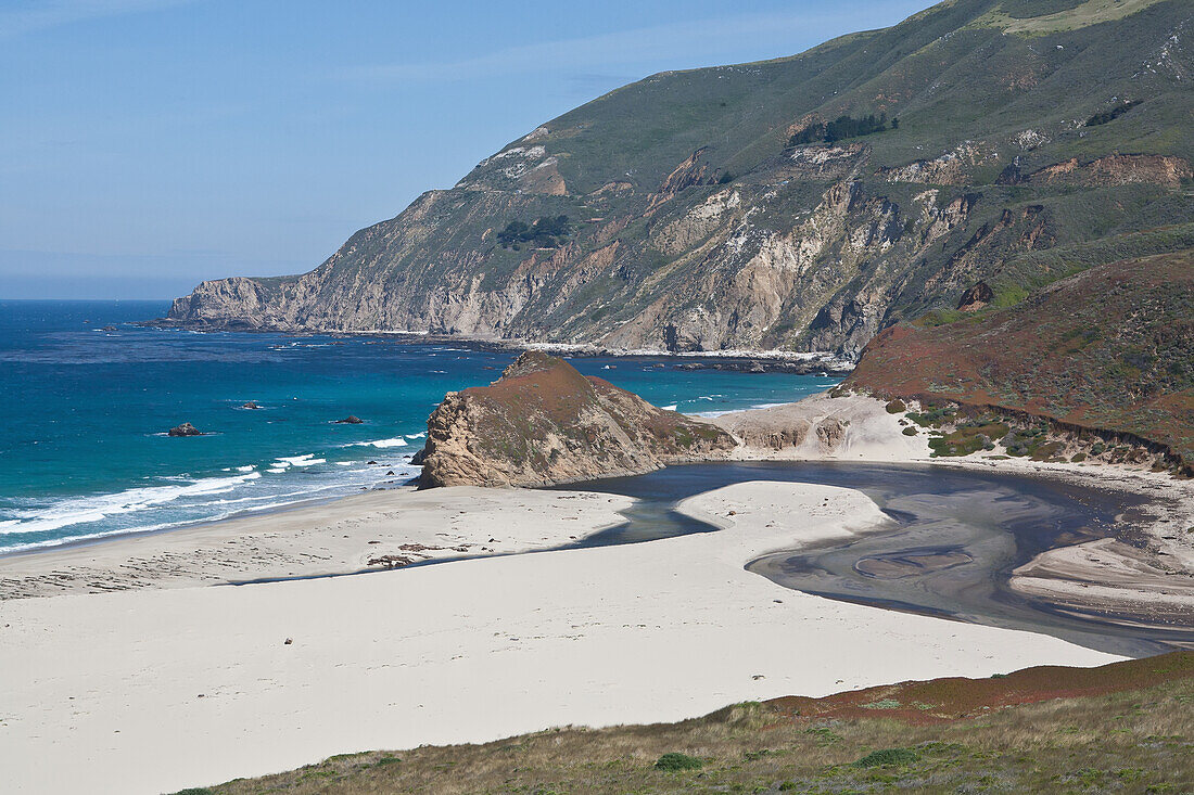 Elevated View Of Coastline,California,Usa