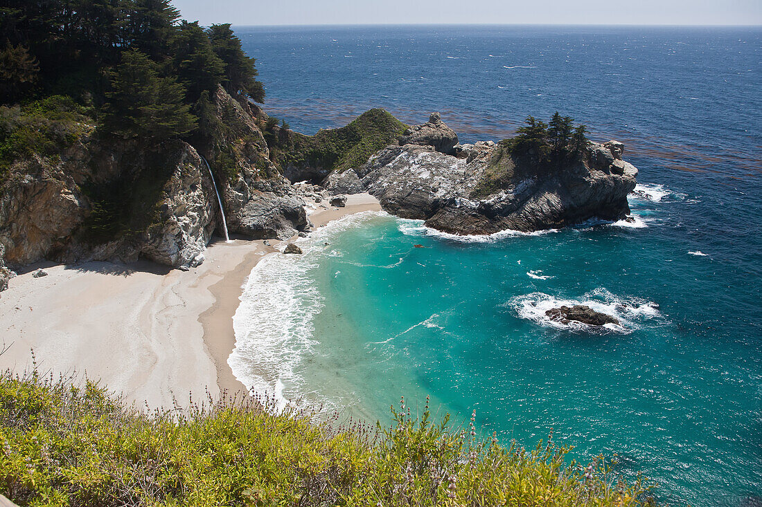 Elevated View Of Coastline,California,Usa