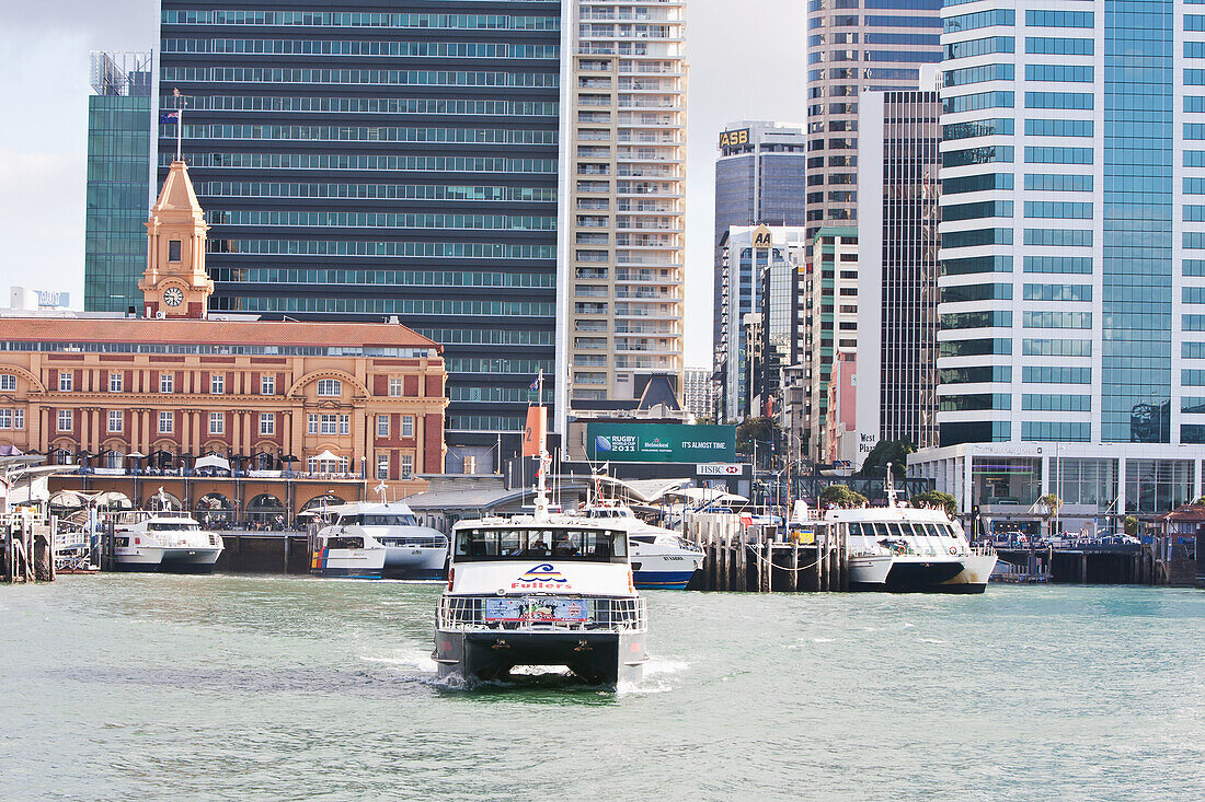 Tourboat On Water In City,New Zealand