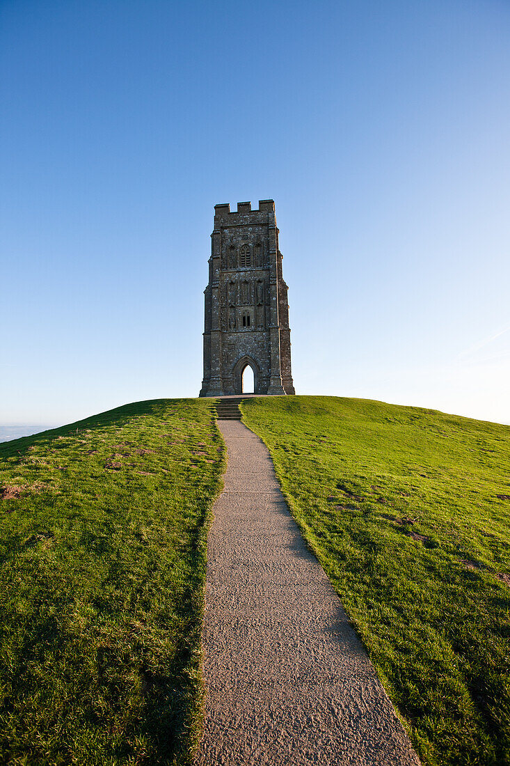 Tower On Top Of Hill,Glastonbury,Somerset,England