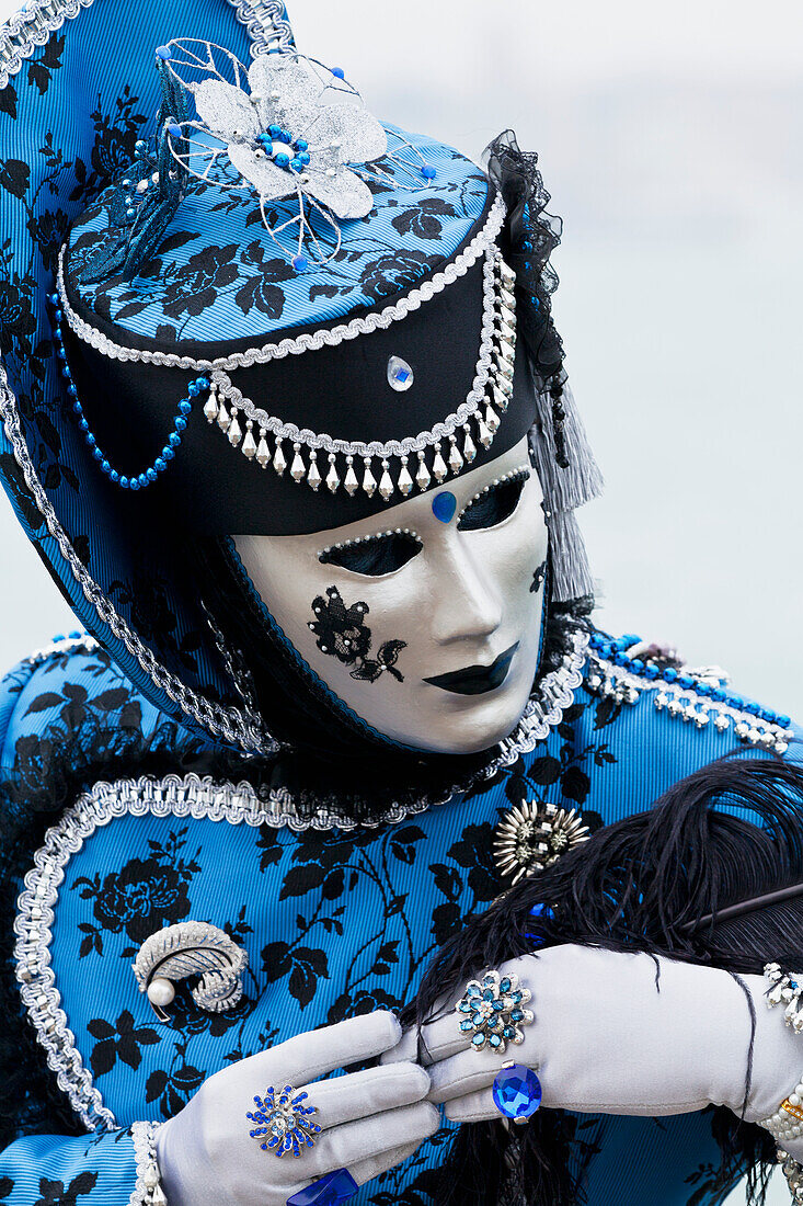 Person In Venetian Costume During Venice Carnival,Venice,Italy