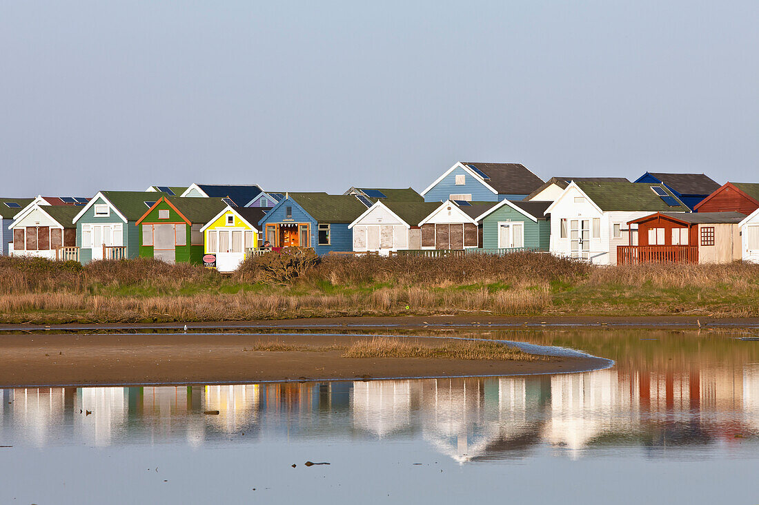 Beach Huts,Christchurch Harbour,Mudeford,Dorset,England,United Kingdom