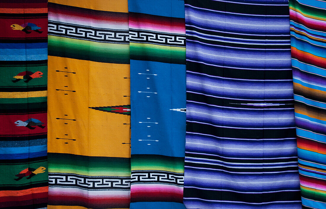 Bunte handgefertigte Teppiche,Tulum,Mexiko
