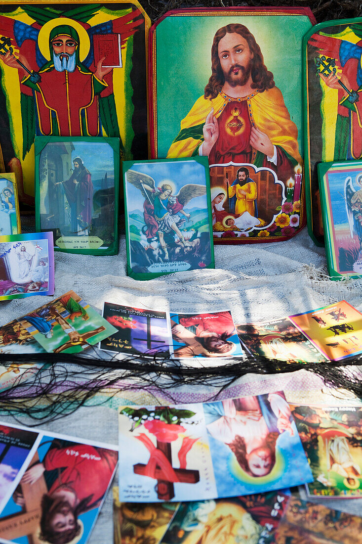 Religious Cards For Sale Depicting Assorted Saints,Ethiopia