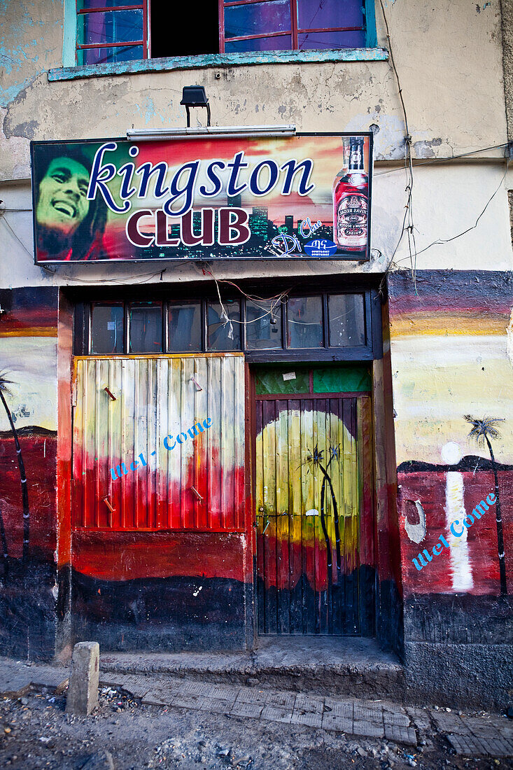 Sign And Entrance To A Club,Ethiopia