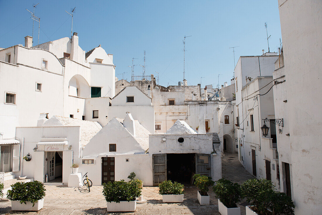 Traditional Puglian Architecture With Antennas On The Rooftops,Martina Franca,Puglia,Italy