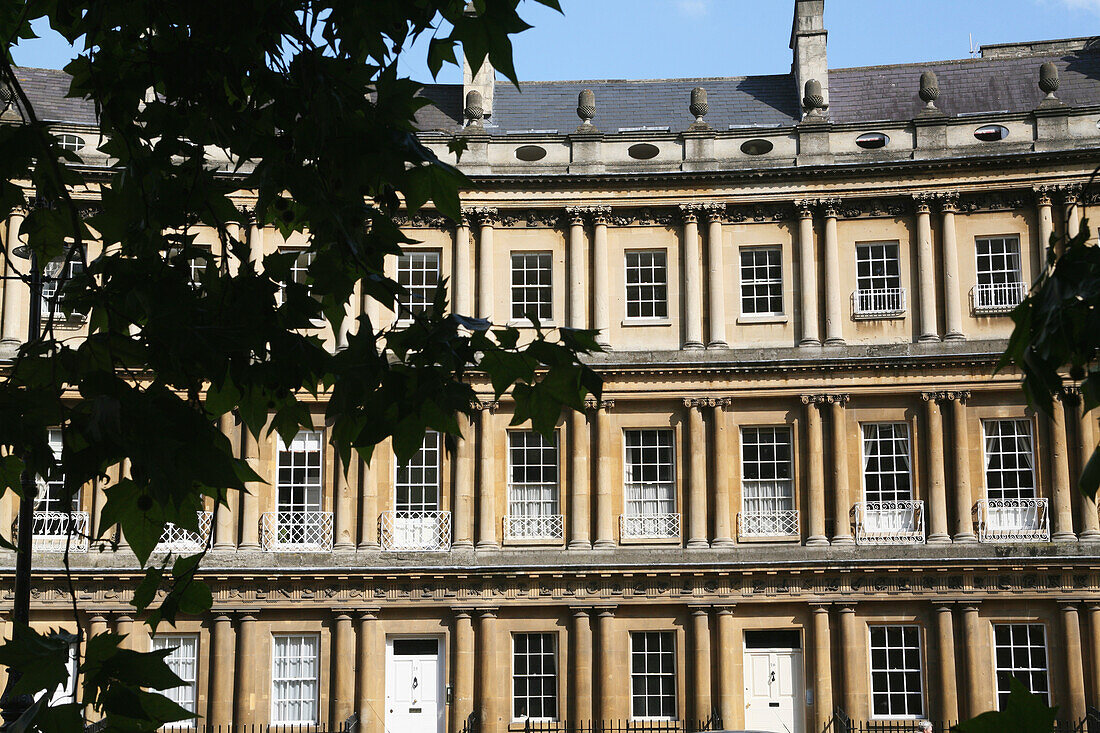 At The Circus,A Famous Example Of Georgian Architecture,Bath,Somerset,England