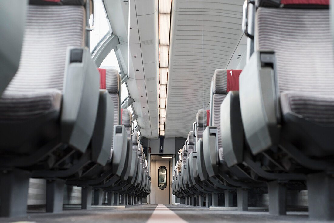 Seating Along The Aisle Of A Train,Locarno,Ticino,Switzerland